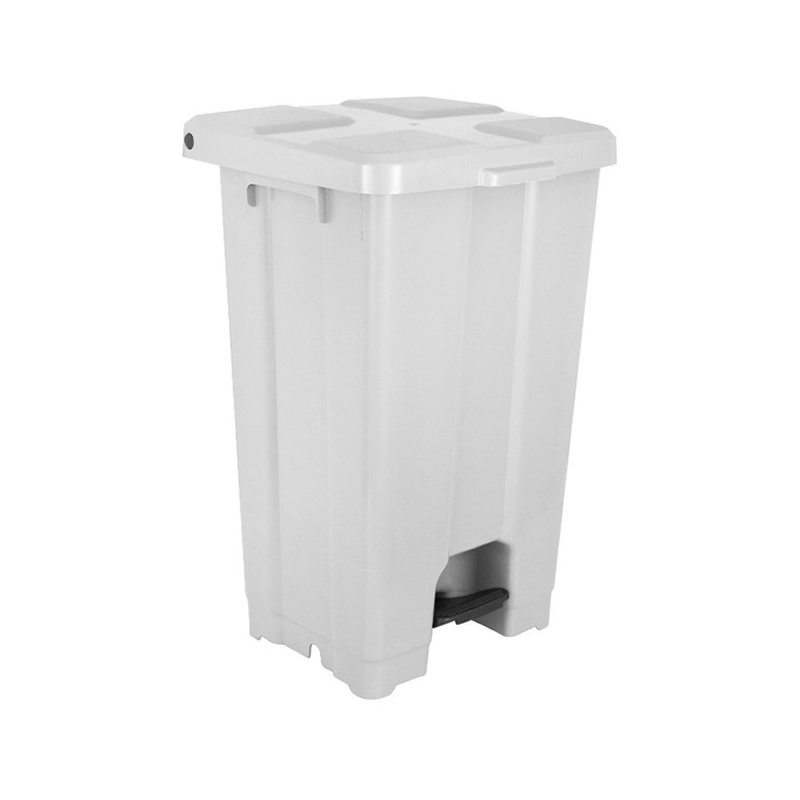Lixeira Branca 60 Litros Quadrada Com Pedal P60b