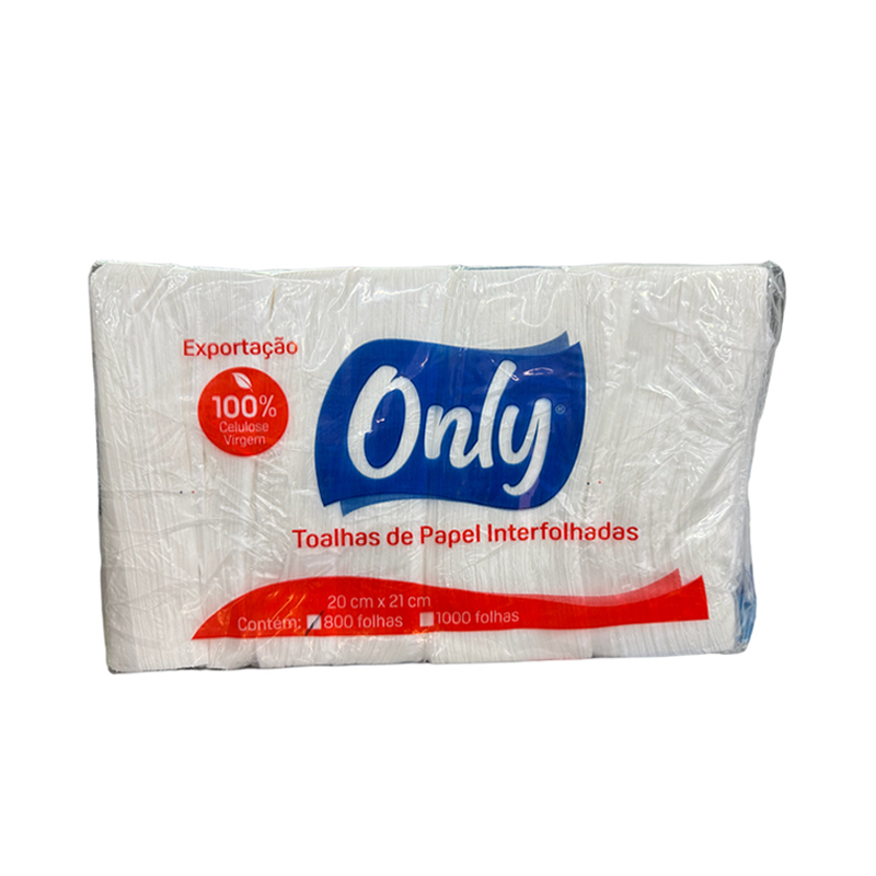 Papel Interfolha 100% Celulose com 800 Folhas Only