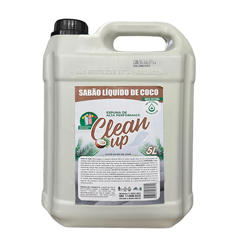 Sabão de Coco Líquido 5 litros Clean Up