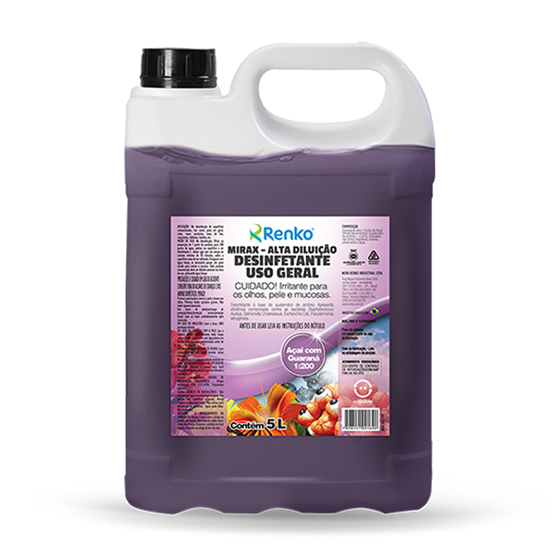 Mirax Desinfetante de alta Diluição Açai com Guaraná 5 litros Renko