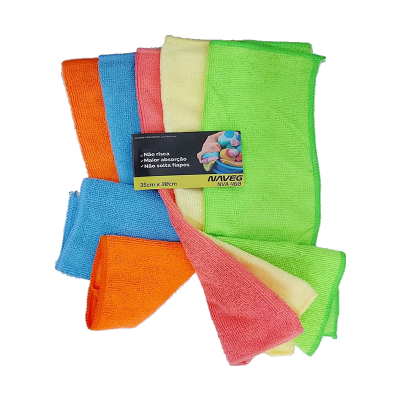 Pano de Microfibra 35x30 Com 5 Unidades