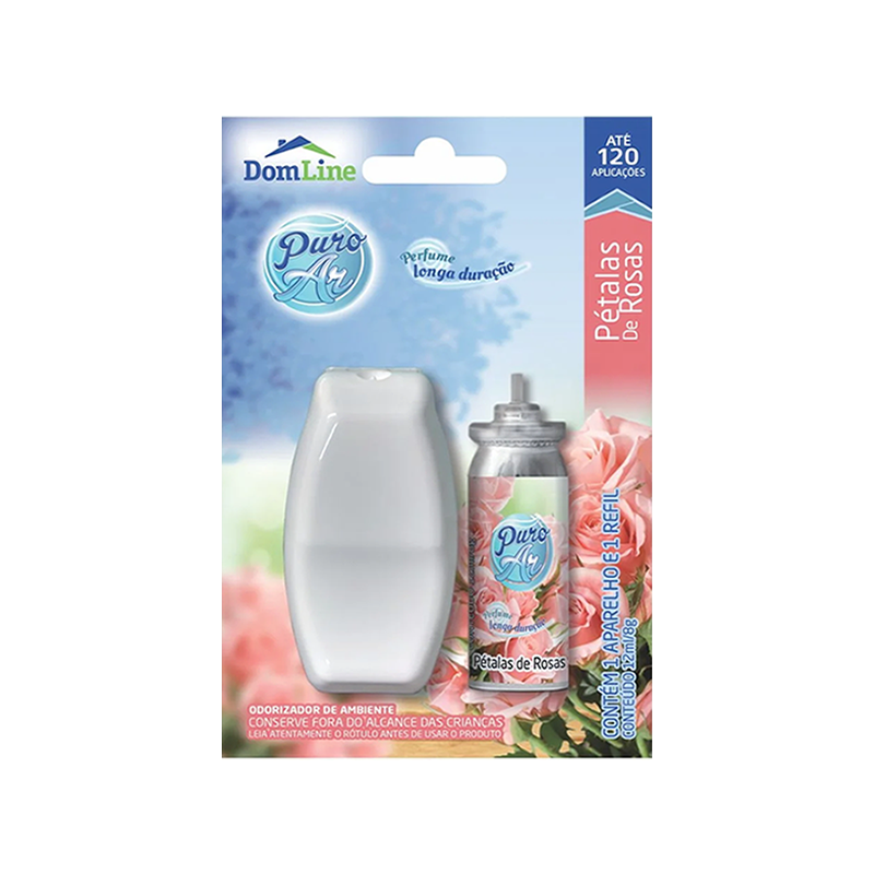 Desodorizador de Ambiente Aparelho Mais Refil Puro Ar 12ml Pétalas de Rosas