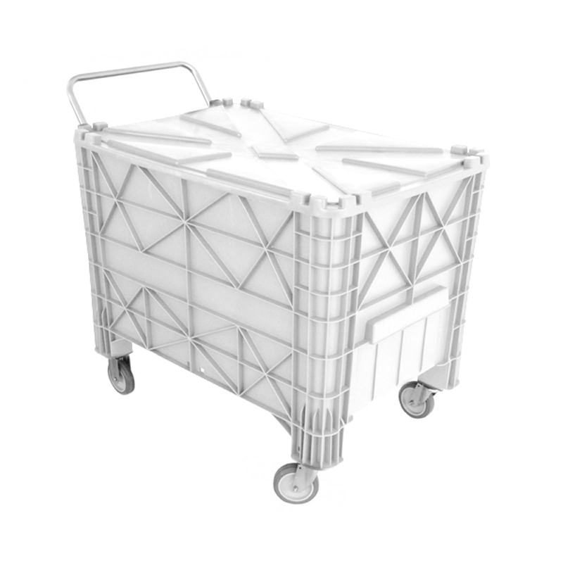 Caixa Plástica Branca 370 litros com Tampa, Rodas e Cabo C370b