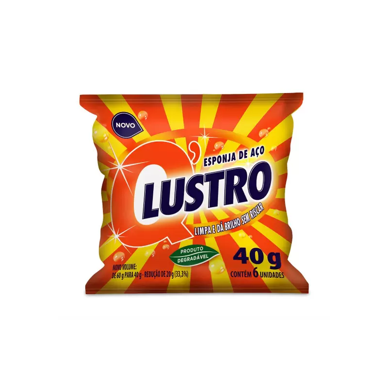 Lã de Aço Qlustro 40 gramas com 6 Unidades