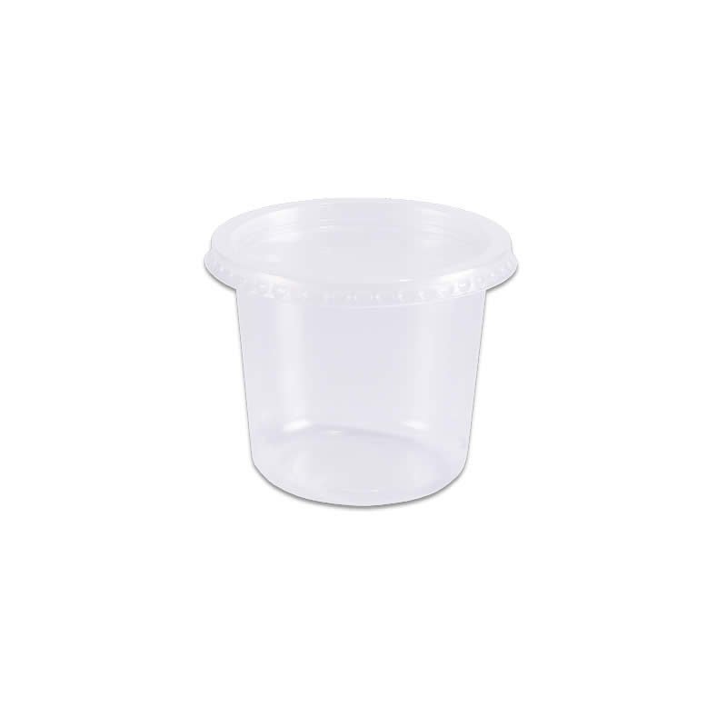 Pote Plástico Descartável Redondo Com Tampa 350ml Com 24 Unidades Prafesta