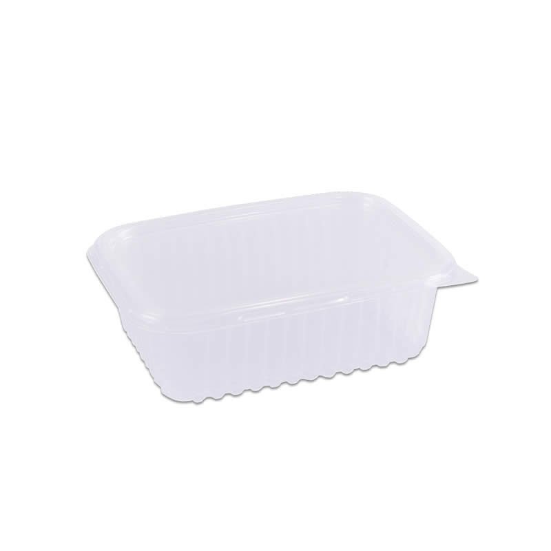 Pote Plástico Descartável Retangular Com Tampa 500ml Com 24 Unidades Prafesta