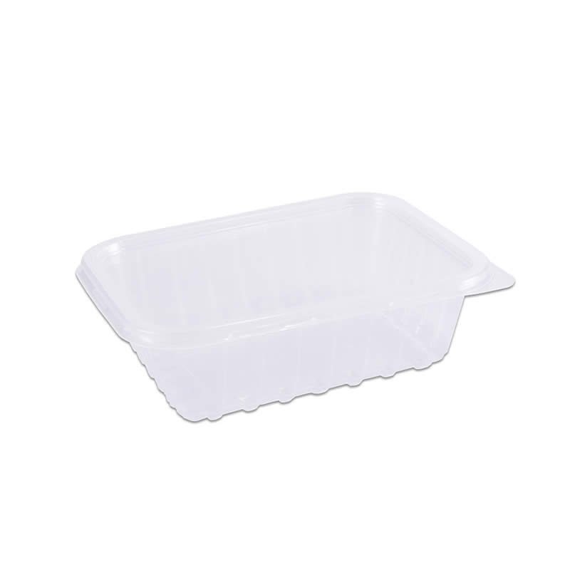 Pote Plástico Descartável Retangular Com Tampa 750ml Com 24 Unidades Prafesta