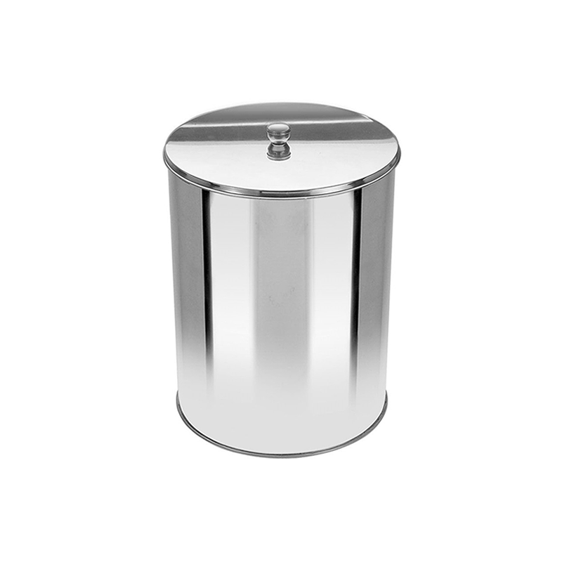 Lixeira Office com Tampa em Aço Inox 7 litros JSN OR2