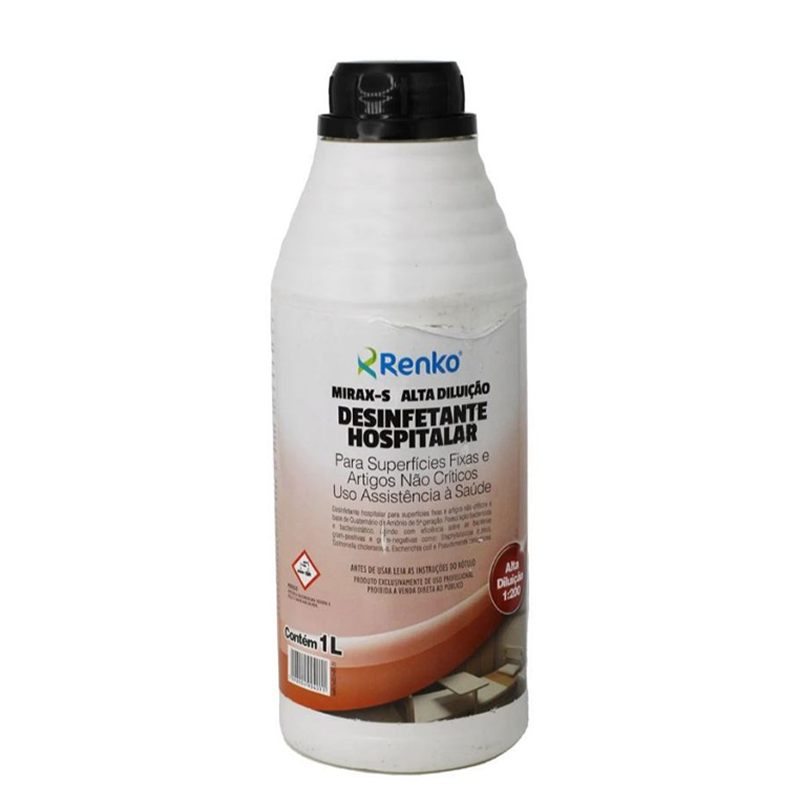 Mirax-S Desinfetante De Uso Hospitalar Sem Cheiro 1 litro Renko