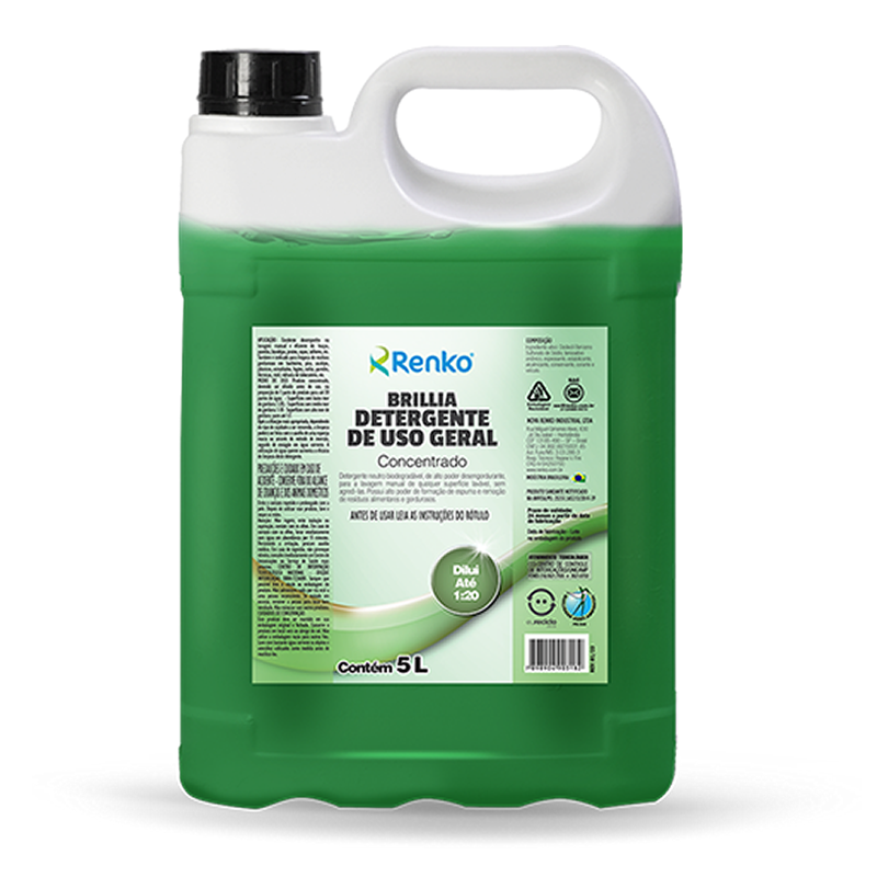 Brillia Detergente de Uso Geral Concentrado 5 litros Renko