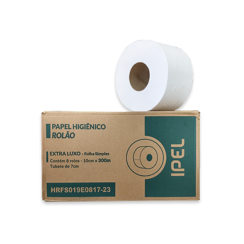 Papel Higiênico Rolão com 8 Rolos 10x300m Extra Luxo Indaial