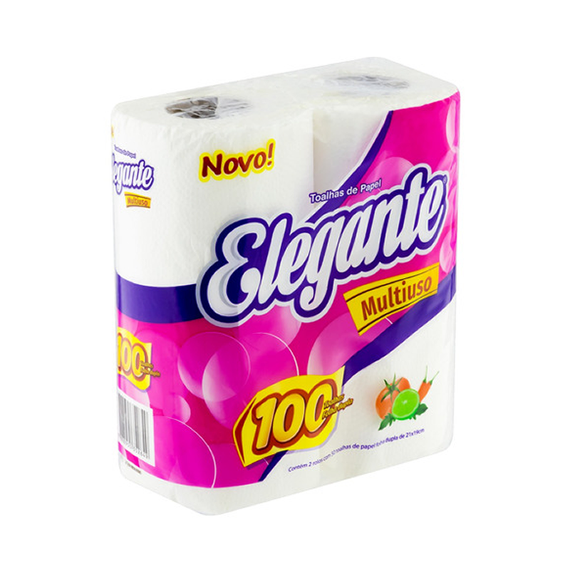Papel Toalha com 2 Rolos 100 folhas Elegante Sulleg