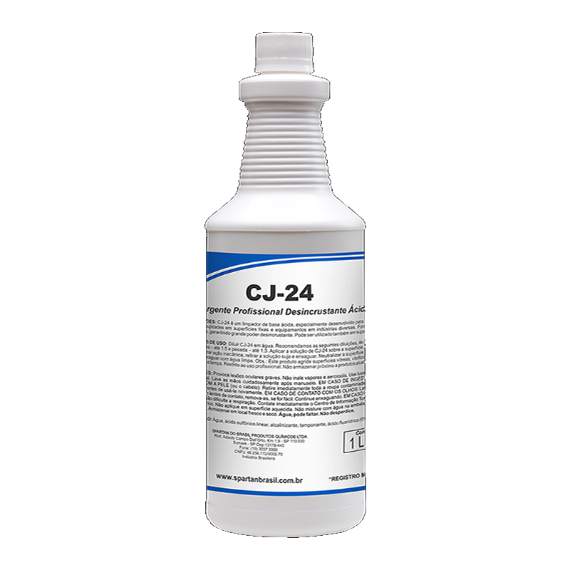CJ-24 Detergente Profissional Desincrustante Ácido 1 litro Spartan