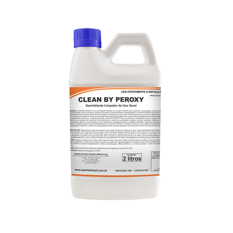 Clean By Peroxy Desinfetante Limpador de Uso Geral 2 litros Spartan