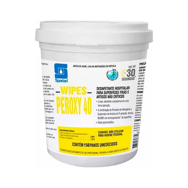 Wipes Peroxy 4D Com 150 Panos Umedecidos Spartan