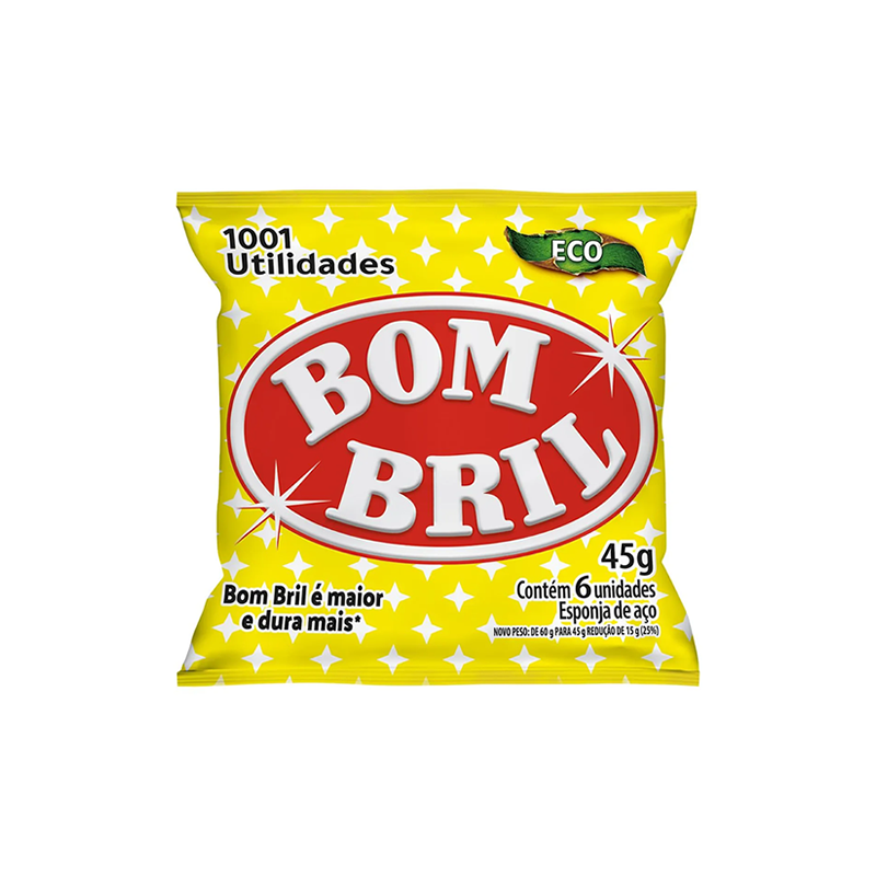 Lã de Aço Bombril 45 gramas com 6 Unidades