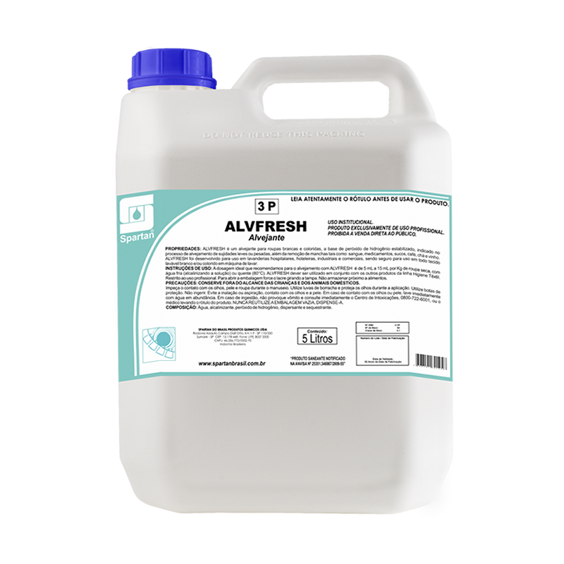 Alvfresh Alvejante Para Roupas Brancas e Coloridas 5 litros Spartan