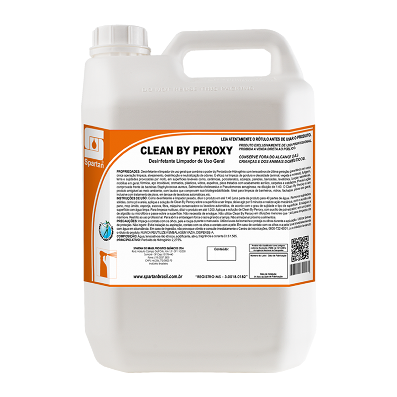 Clean By Peroxy Desinfetante Limpador de Uso Geral 5 litros Spartan