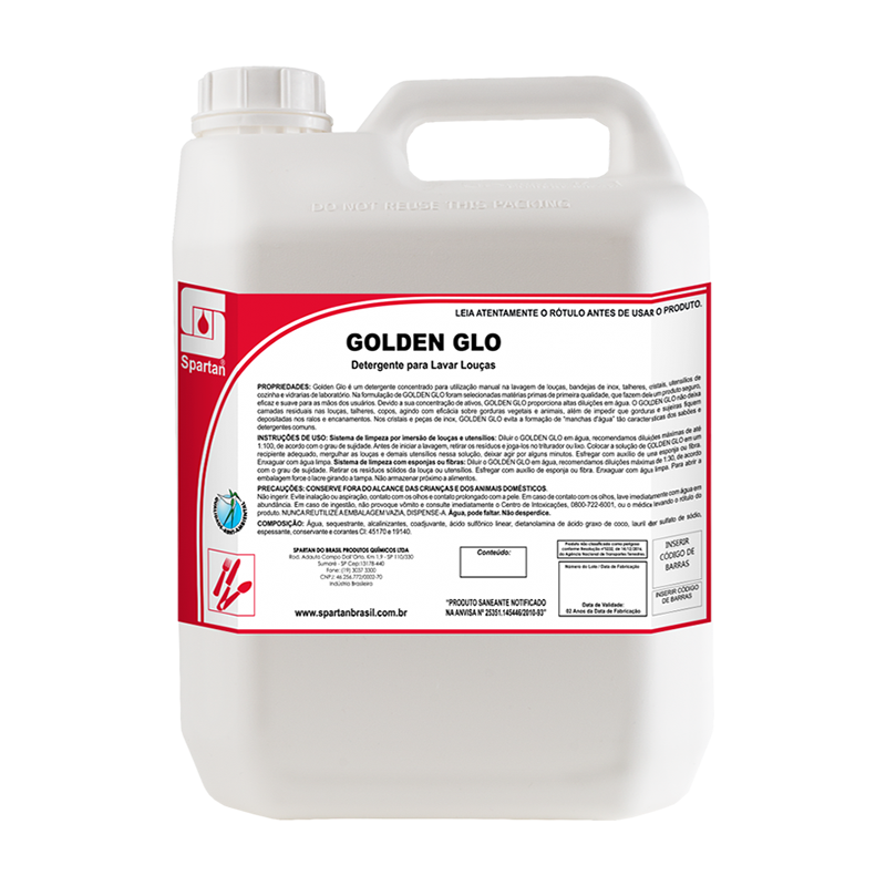 Golden Glo Detergente Para Lavar Louças 5 litros Spartan
