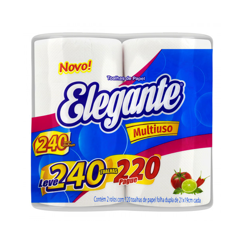 Papel Toalha com 2 Rolos 240 folhas Elegante Sulleg