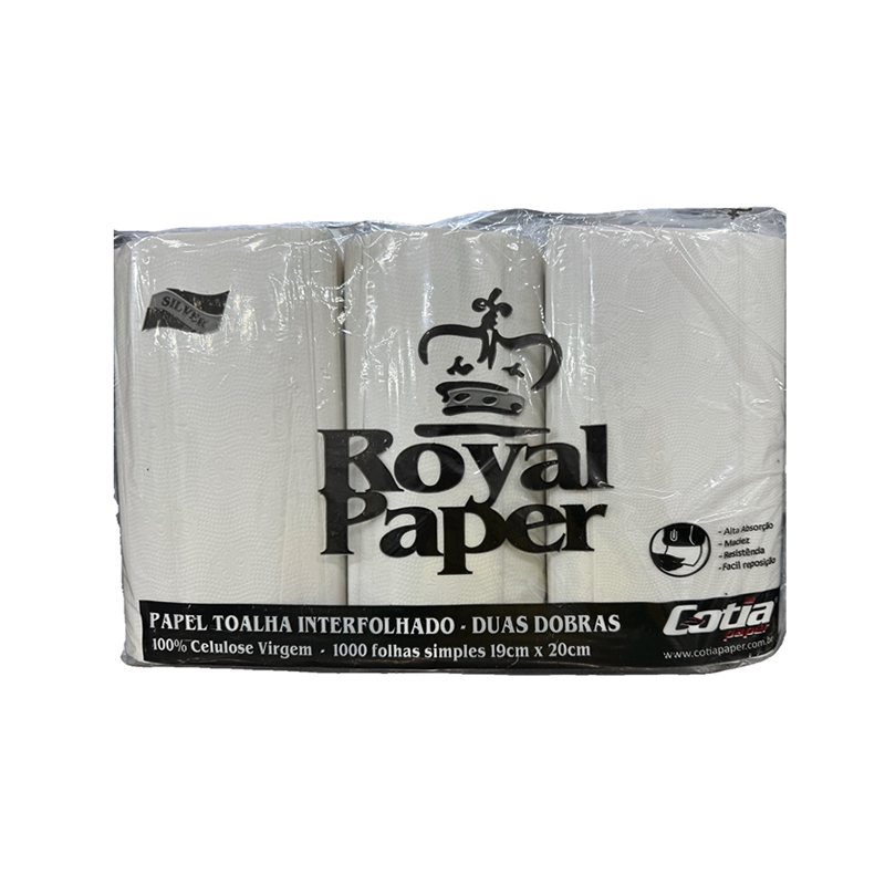 Papel Interfolha 100% Celulose 19x20 com 1.000 Folhas Royal Paper
