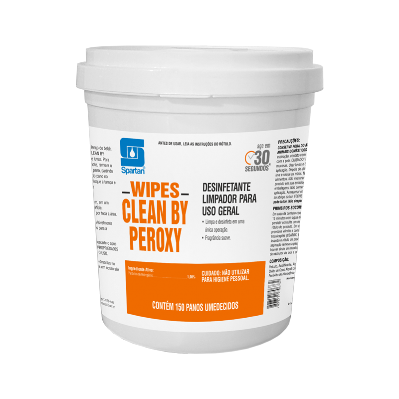 Wipes Clean By Peroxy Com 150 Panos Umedecidos Spartan