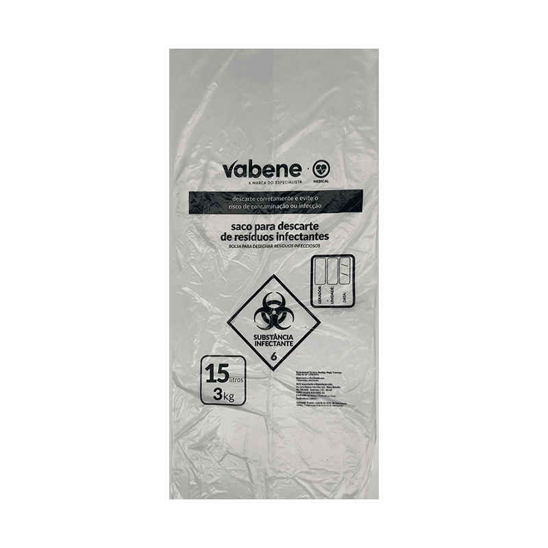 Saco de lixo Branco Infectante 15 litros Vabene