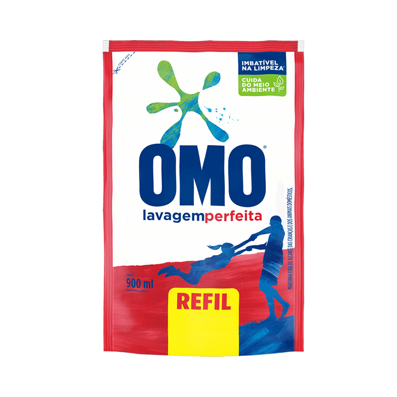 Refil Lava Roupas Líquido Lavagem Perfeita 900ml Omo