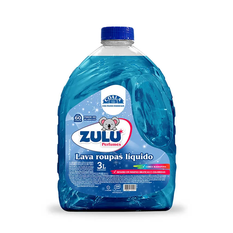 Lava Roupas Líquido 3 litros Zulu Coala