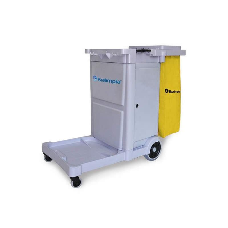 Carro Funcional Guard Com Bolsa Amarela - Bralimpia