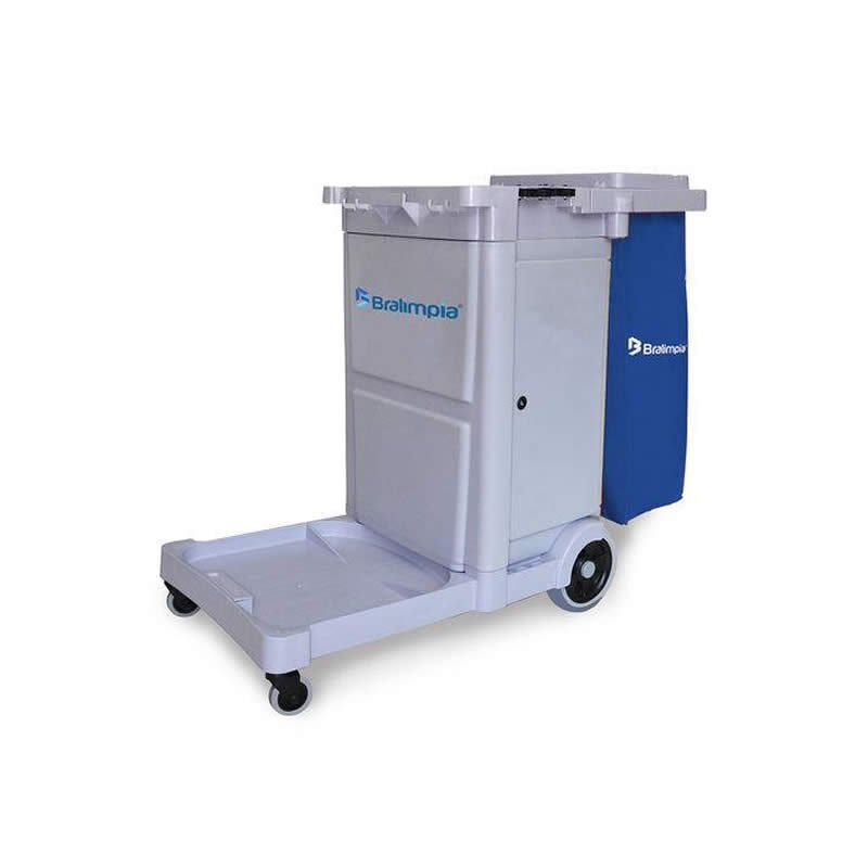 Carro Funcional Guard Com Bolsa Azul - Bralimpia