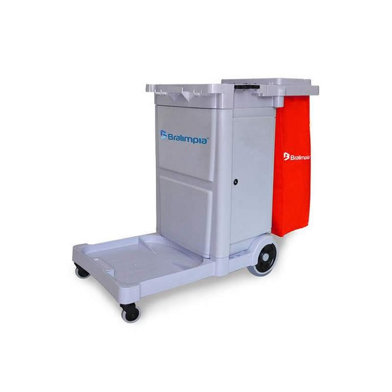 Carro Funcional Guard Com Bolsa Vermelho - Bralimpia