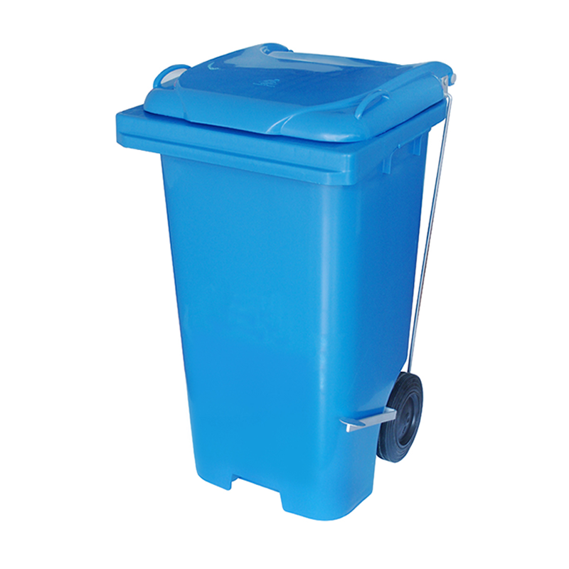 Carro Gari Contêiner Azul 120 Litros Com Rodas e Pedal Lateral C120pa