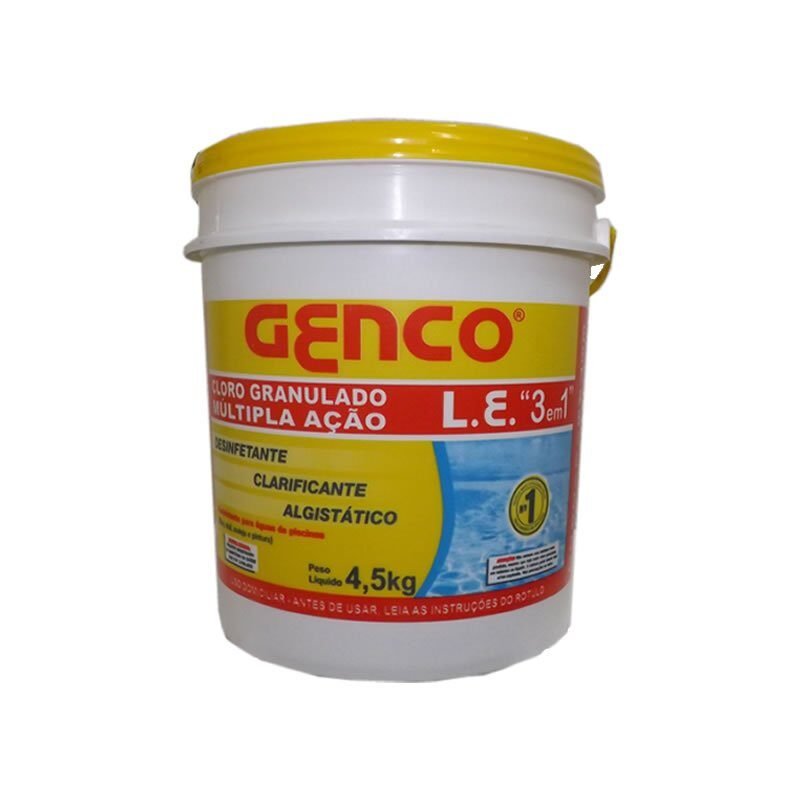Cloro Granulado 4,5kg Múltipla Ação 3 em 1 Genco