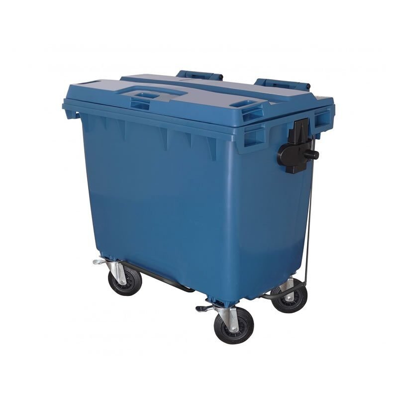 Contêiner 660 Litros Azul Com Rodas e Pedal 660pa
