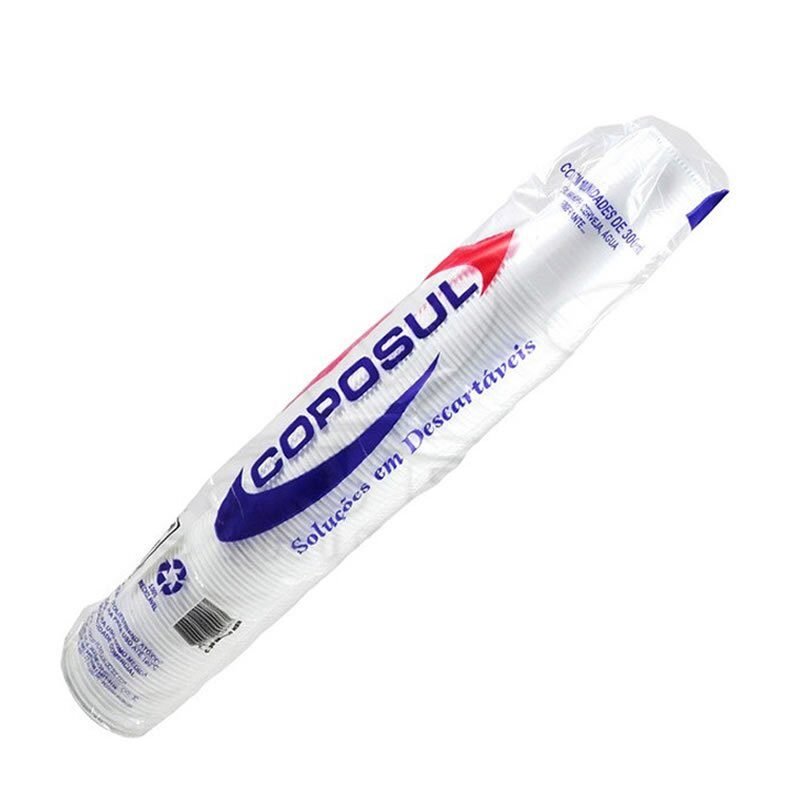 Copo Descartável Coposul 300ml Branco Com 100 Unidades