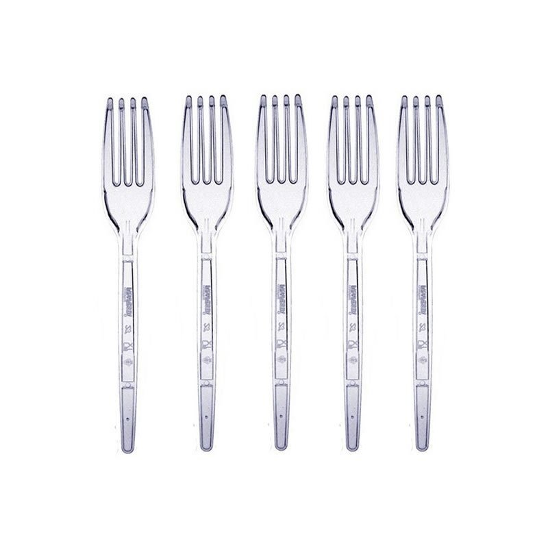 Garfo Plástico Descartável para Sobremesa Caixa com 1.000 Unidades