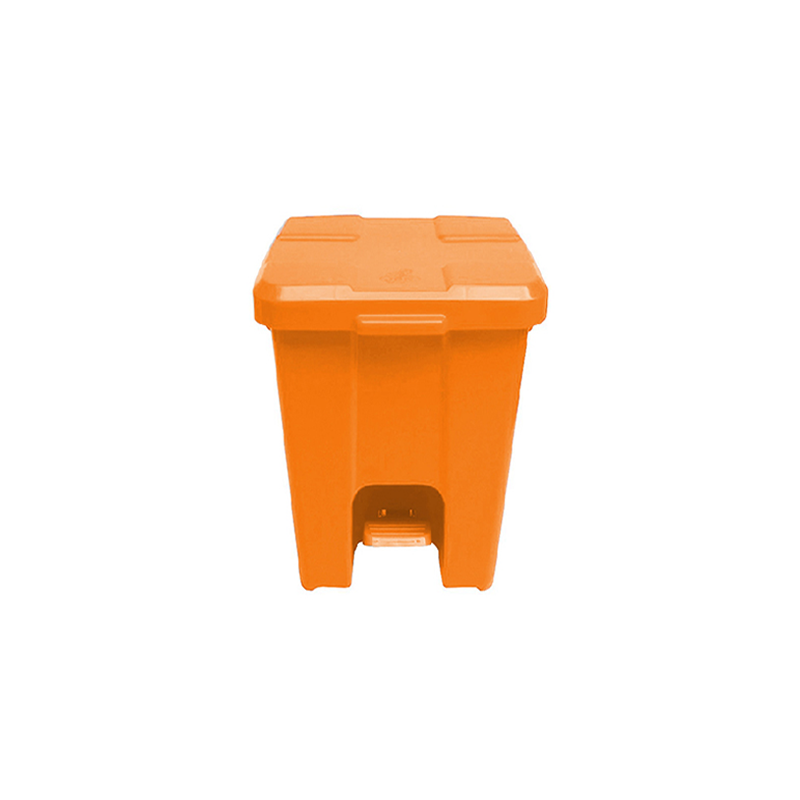 Lixeira Laranja 30 Litros Quadrada Com Pedal P30l