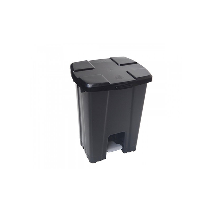 Lixeira Preta 30 Litros Quadrada Com Pedal P30p