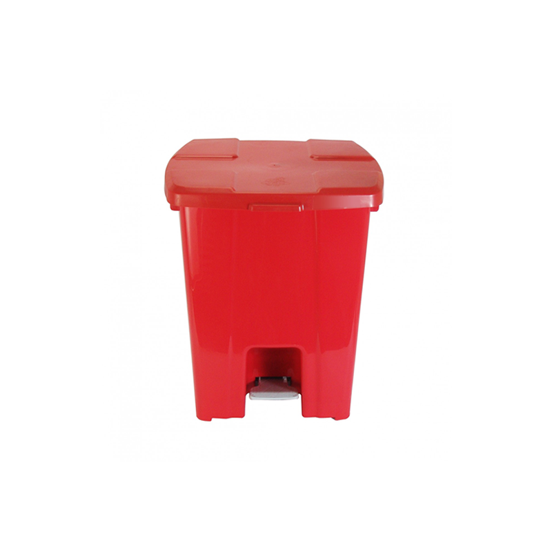 Lixeira Vermelha 30 Litros Quadrada Com Pedal P30v