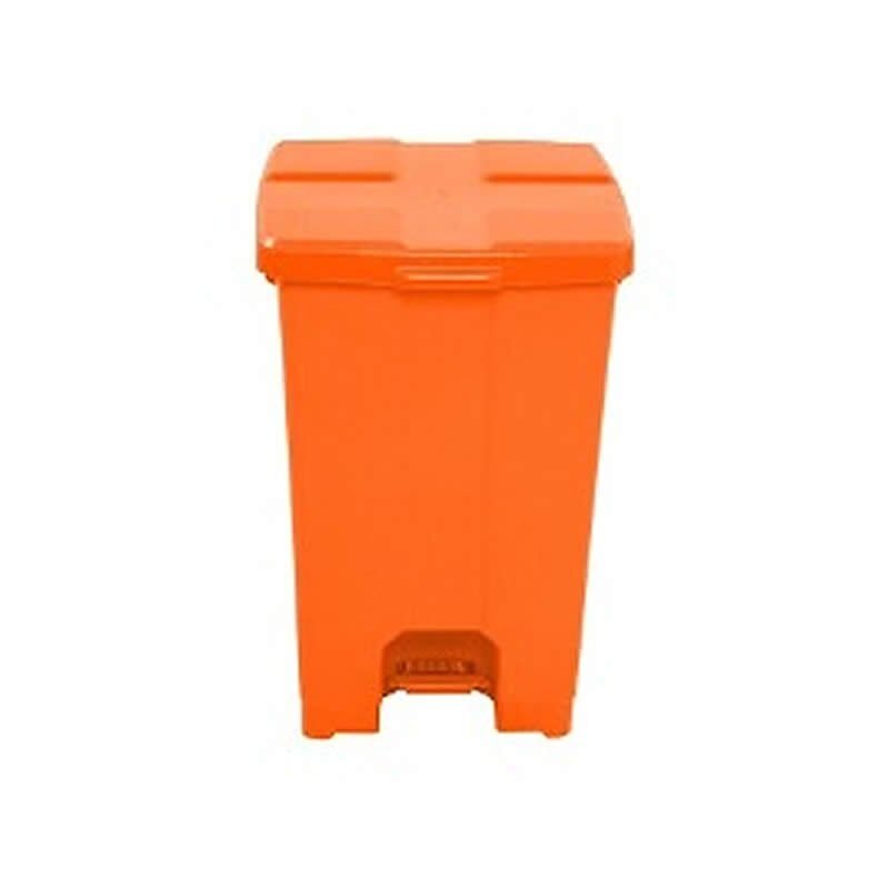 Lixeira Laranja 60 Litros Quadrada Com Pedal P60l