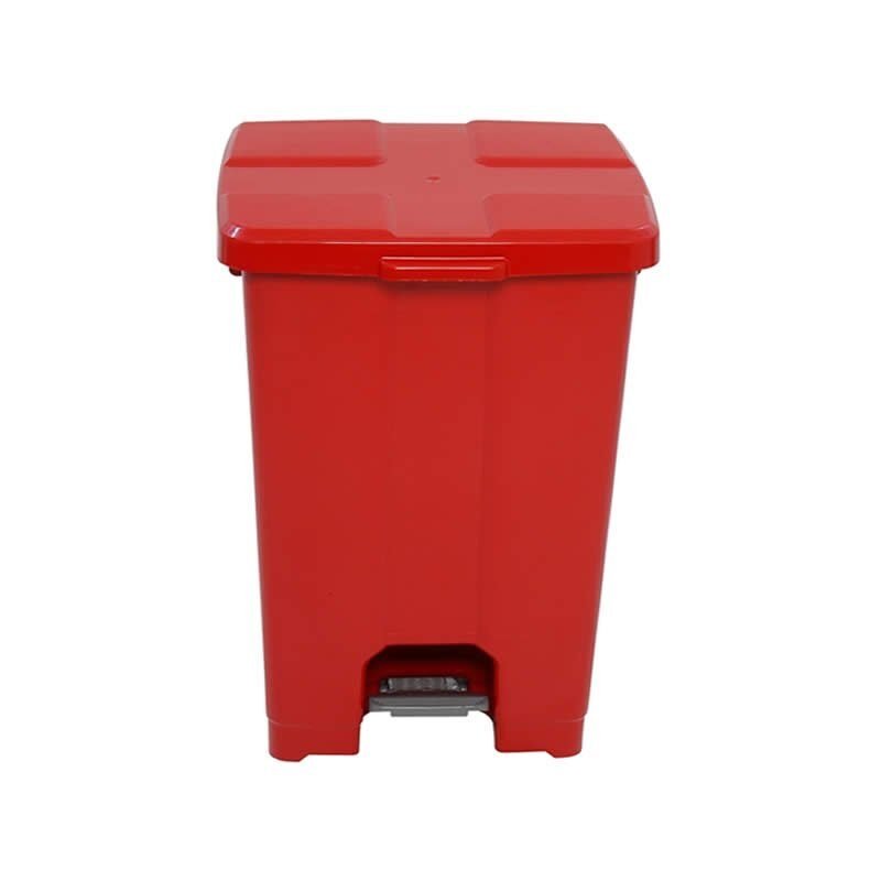 Lixeira Vermelha 60 Litros Quadrada Com Pedal P60v