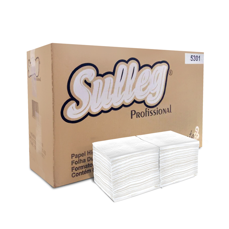 Papel Higiênico Interfolhado Folha Dupla Caixa com 8.000 Folhas Sulleg