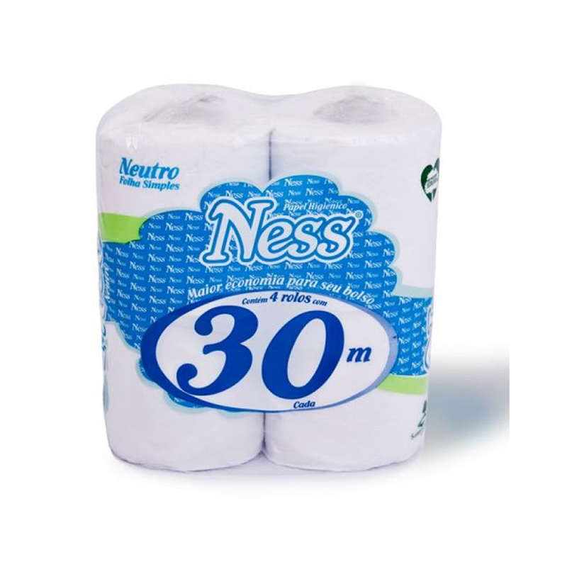 Papel Higiênico Ness Folha Simples 4x30m