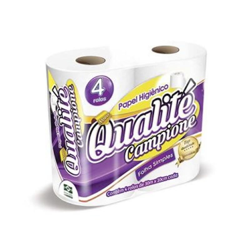 Papel Higiênico Qualité Folha Simples 4x30m