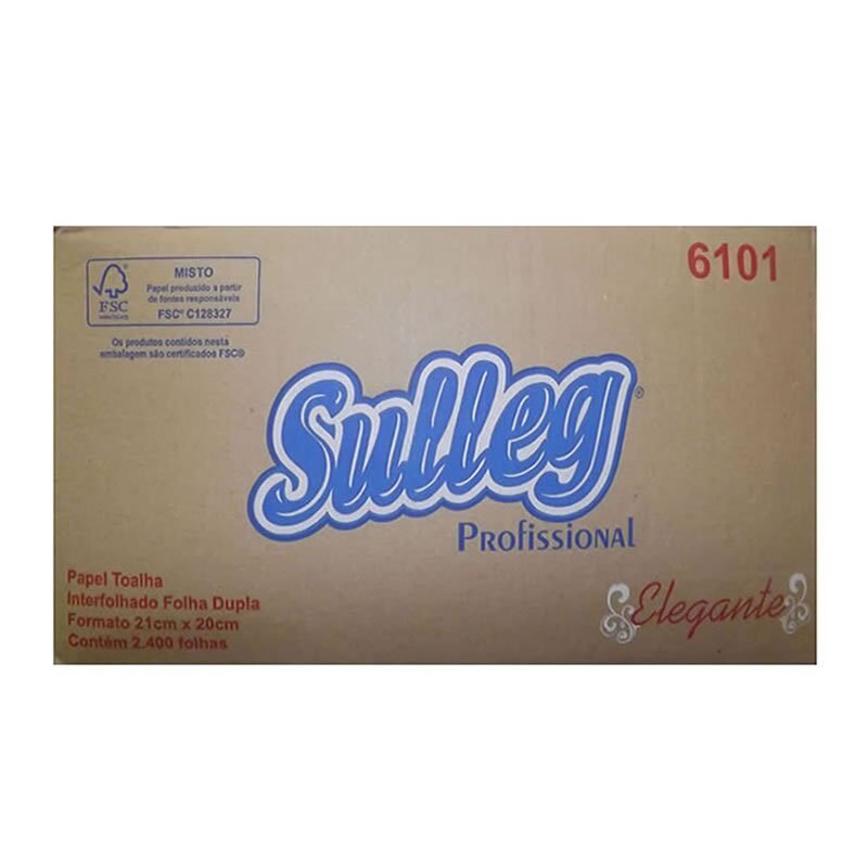 Papel Interfolha Extra Luxo Caixa com 2400 Folhas Duplas 21x20 Sulleg