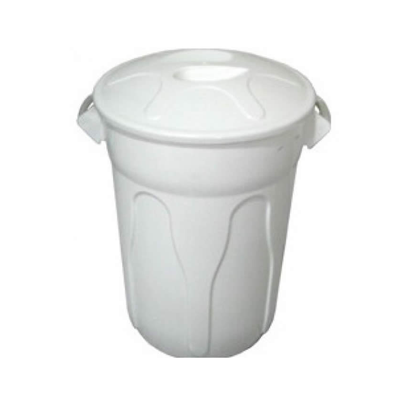 Cesto Plástico Tipo Balde Com Tampa 40 litros, Branco CR40b