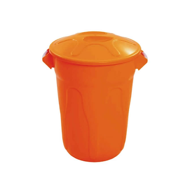 Cesto Plástico Tipo Balde Com Tampa 40 litros, Laranja CR40l