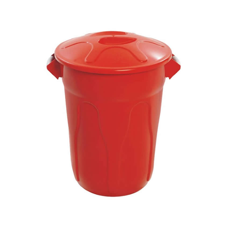 Cesto Plástico Tipo Balde Com Tampa 40 litros, Vermelho CR40v