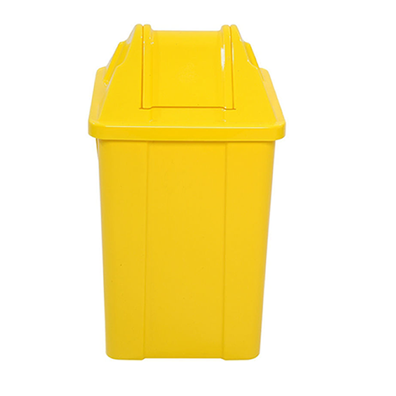 Cesto Amarelo Quadrado Com Tampa Vai-Vem 100 Litros Q100am